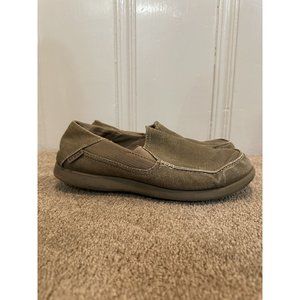 Crocs Santa Cruz Loafers 2 Luxe Slip On Shoes  Canvas Khaki 202056 Mens Size 9